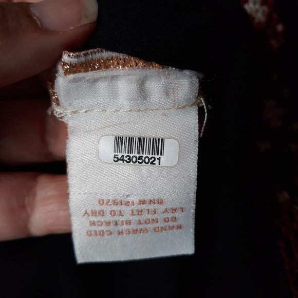 Flying Tomato Blouse Tunic mini Dress black embroidered cross stitch Size M - Picture 9 of 9